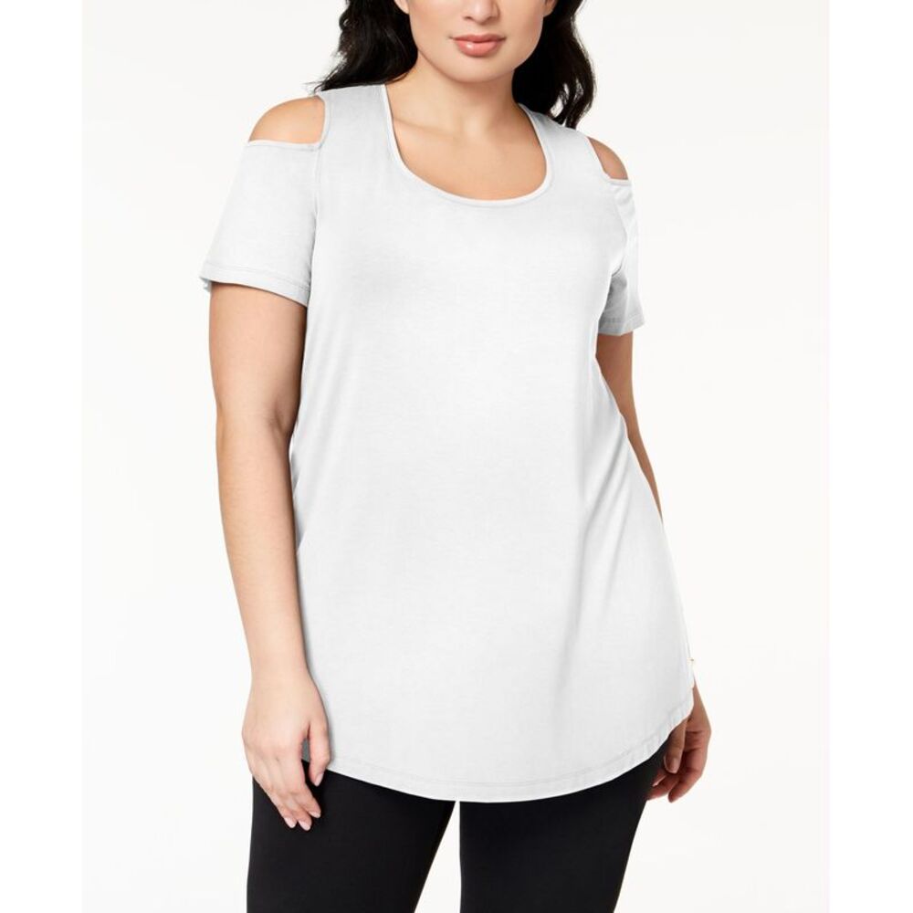 JM Collection Plus Size Cold-Shoulder Top